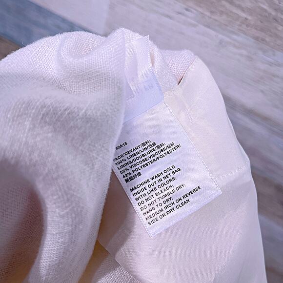 LAFAYETTE 148 100% Linen Gates Pants Ivory/Cream Dress Career Work Womens US 12 - Picture 8 of 8